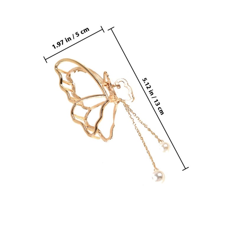 Pearl Tassel Alloy Hair Claw Clip for Women Elegant Styling Daily Use - Image 2